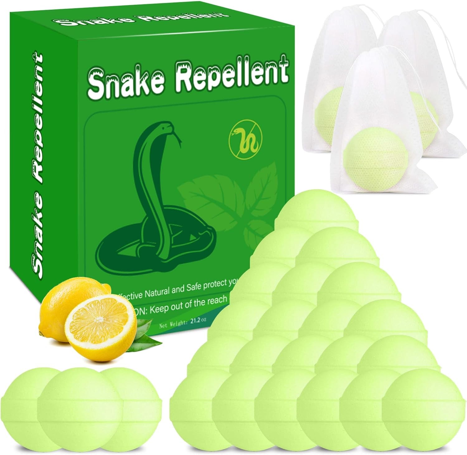24 Pack Snake Repellent for Yard, Natural Rodent Repellent Balls for Outdoors
