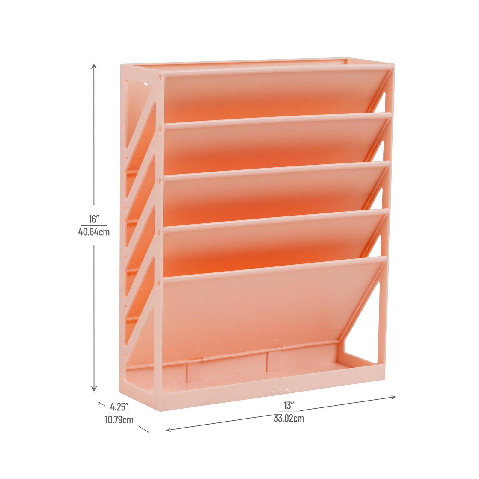 5-Tier Vertical File Storage Desktop Organizer Wall Mount Office Plastic 13" ...