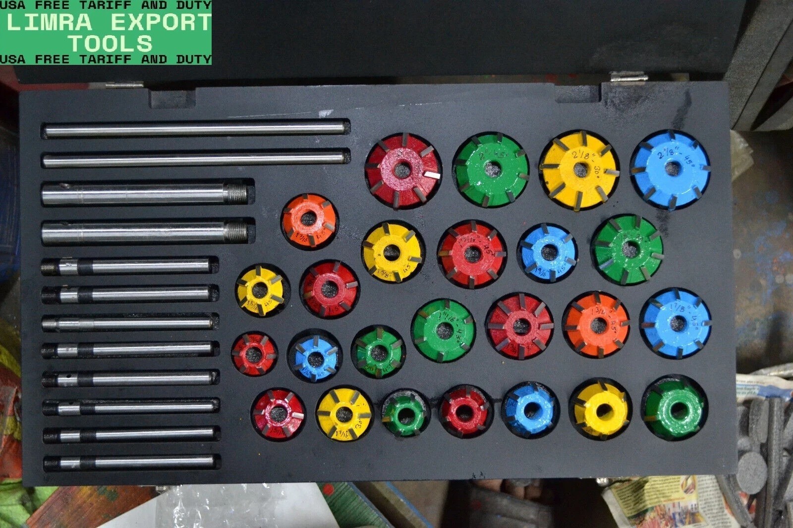 37xVALVESEAT CUTTERSET CARBIDETIPPED FOR CHEVY,FORD.GMC,CATERPILLAR,KOMATSU BEST