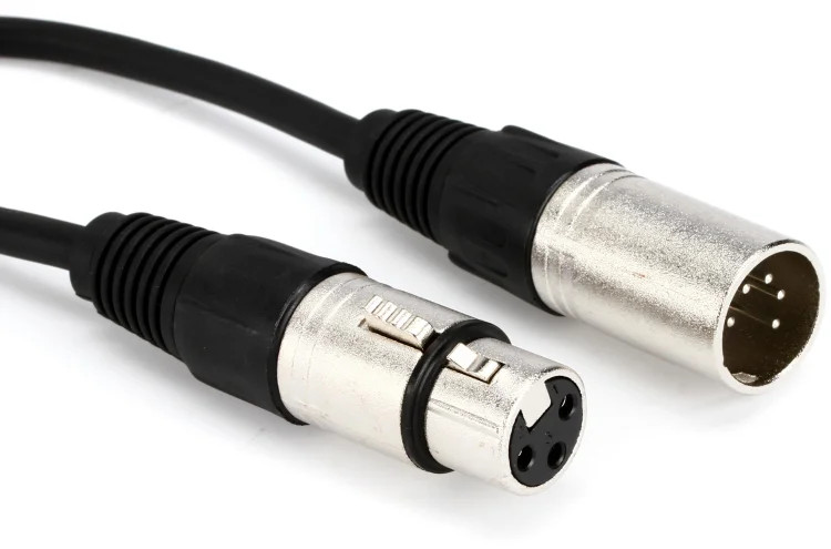 Hosa DMX-106 Male 5-pin DMX to Female 3-pin DMX Adapter Cable - 6"