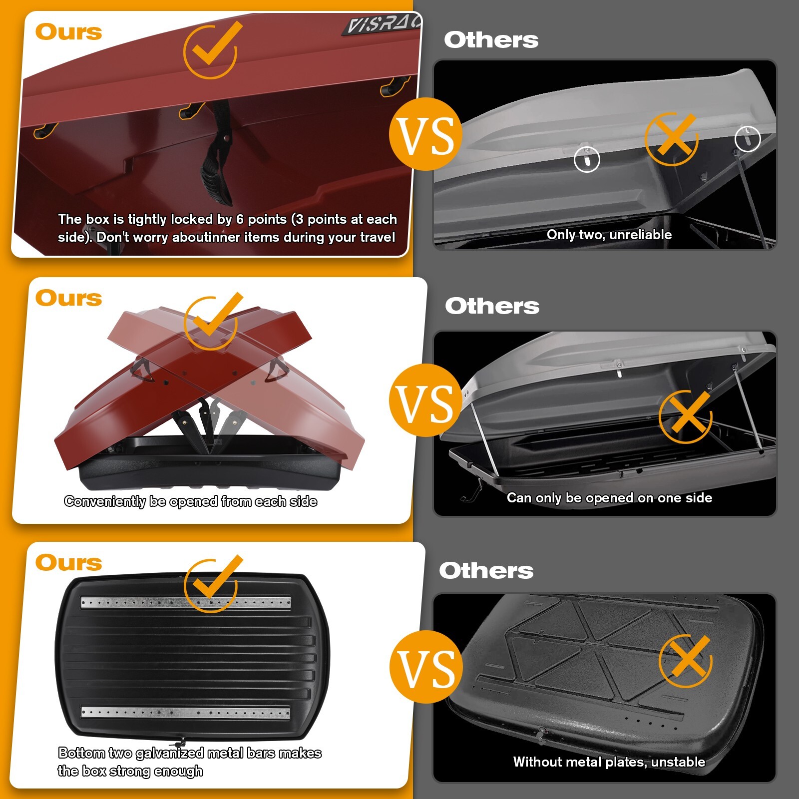 15 Cubic Feet Car Top Cargo Carrier Vehicle Roof Mount Luggage Storage Box