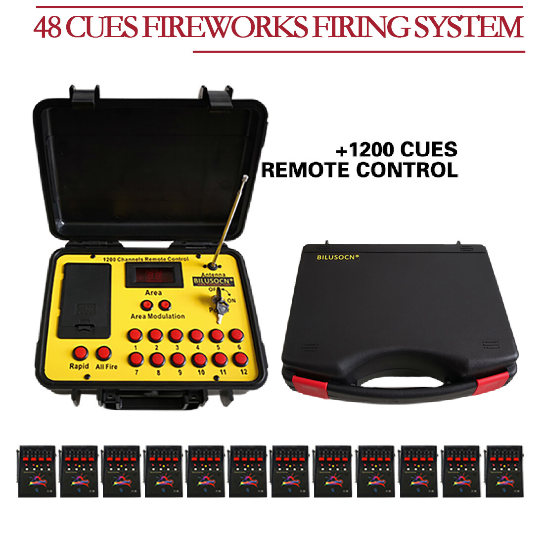 48 cues 500M distance program fireworks firing system wireless remote control