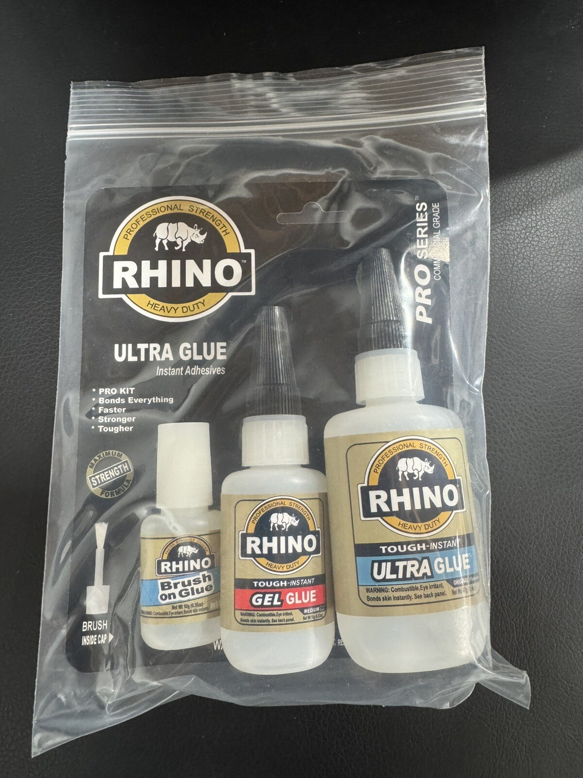 Rhino Glue Pro Kit, Heavy Duty 65 Gram Clear
