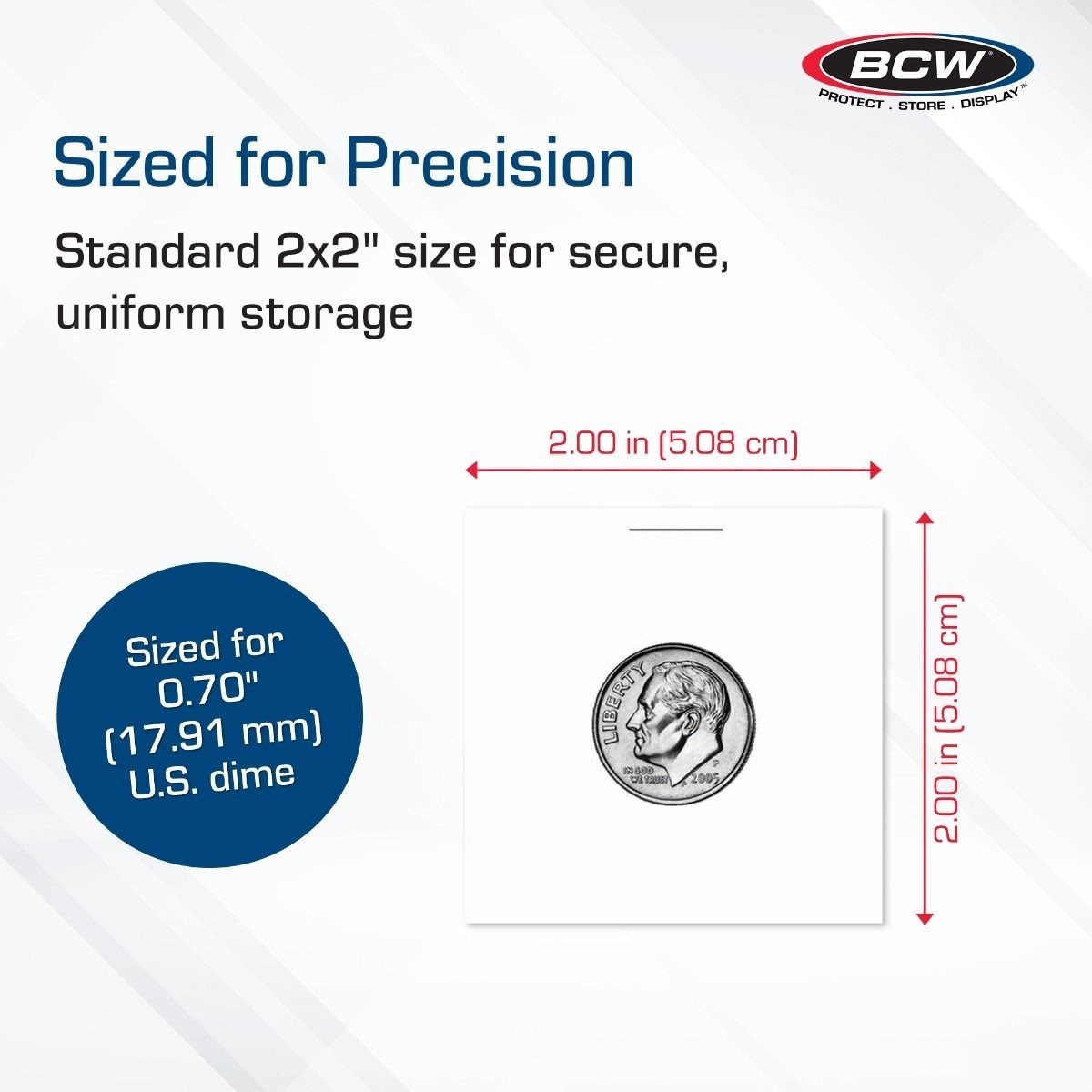 NEW (100 pk) BCW Coin Paper Flip- Dime