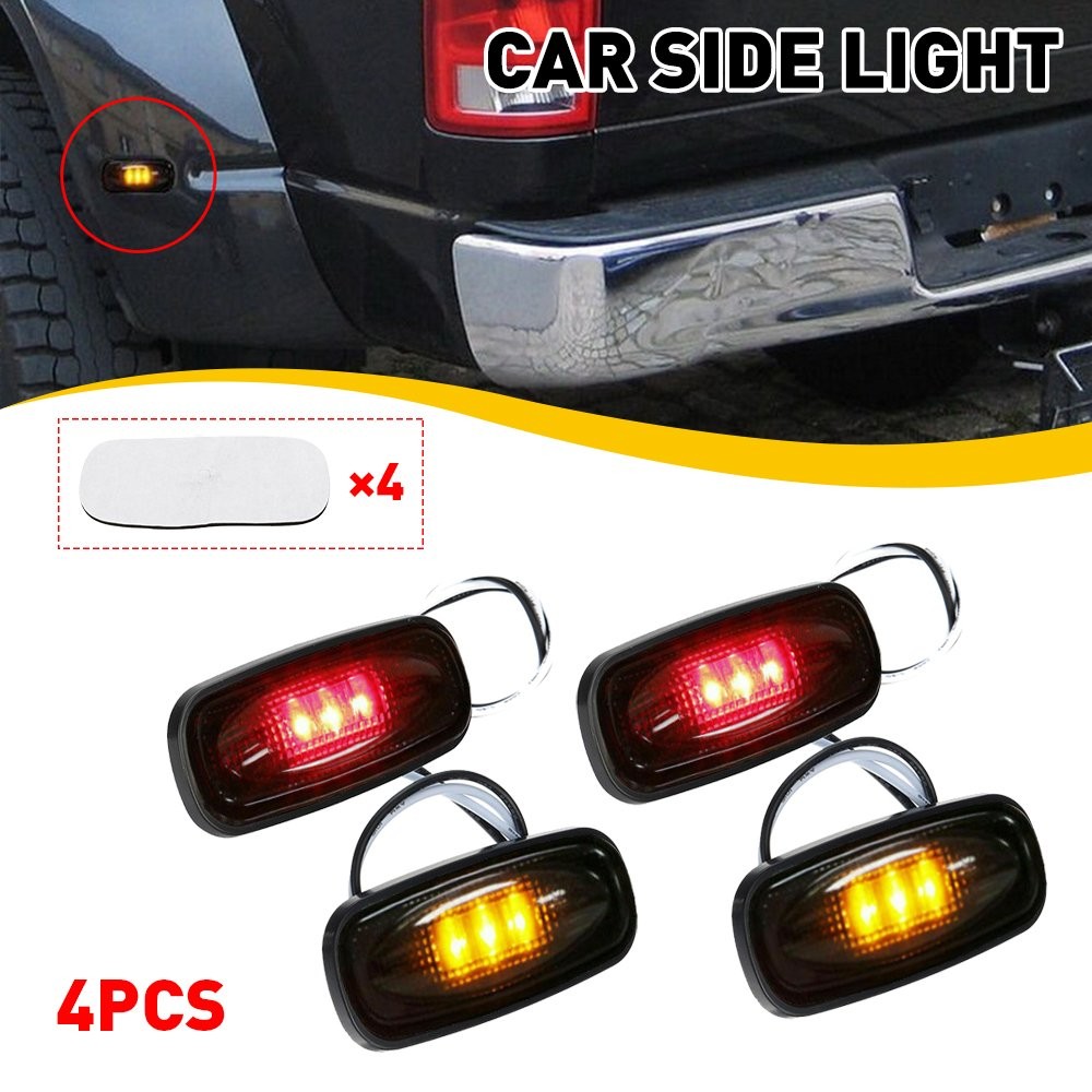 4X Marker LED Smoked Fender Lights For Side Dodge 2500 03-18 3500 RAM Dually Bed