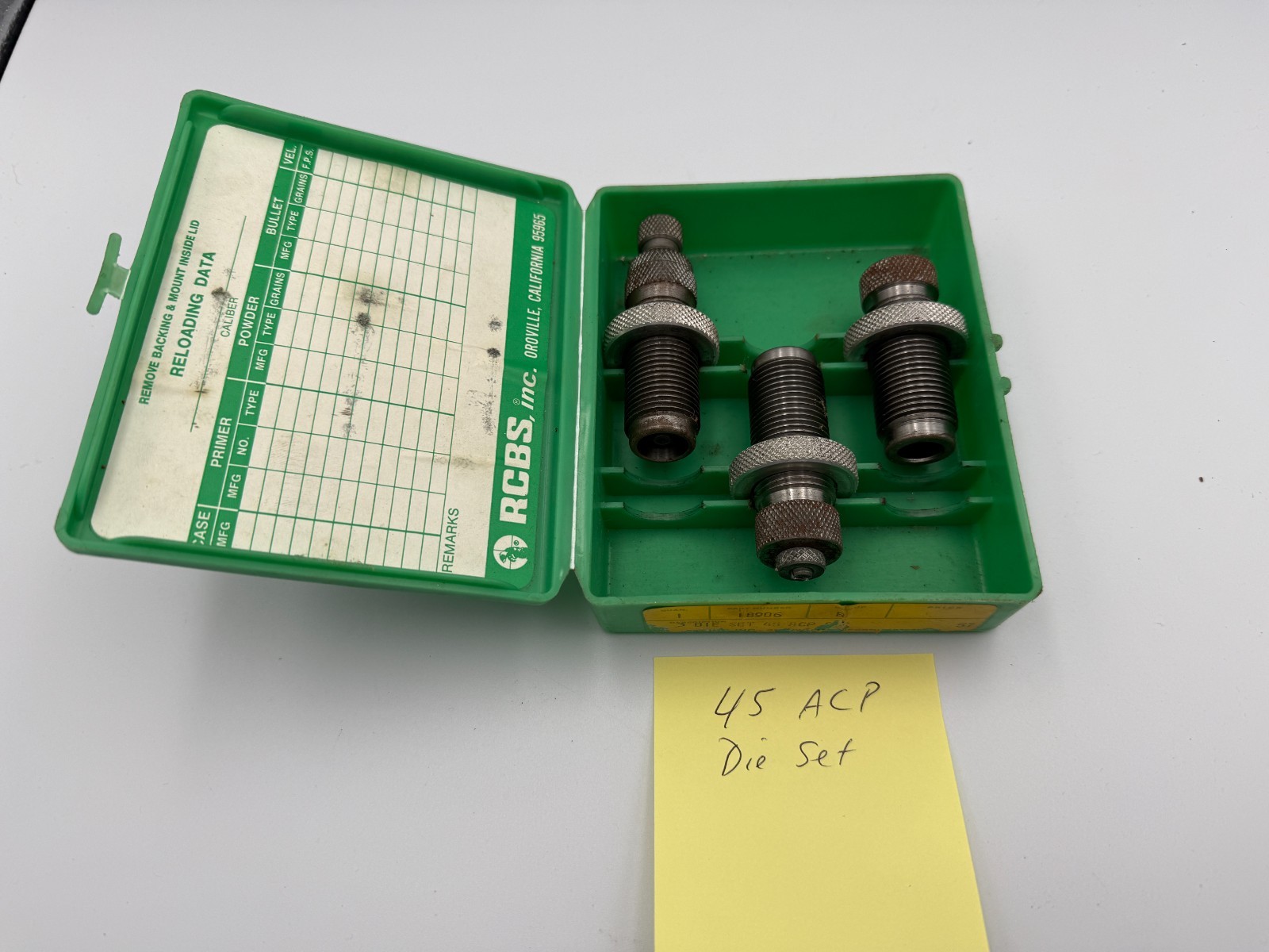 RCBS 45 ACP SWC Steel 3 Pc Reloading Die Set No. 18906