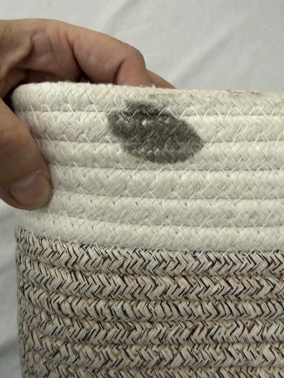2 Pack Small Cotton Woven Rope Oval Storage Baskets - READ