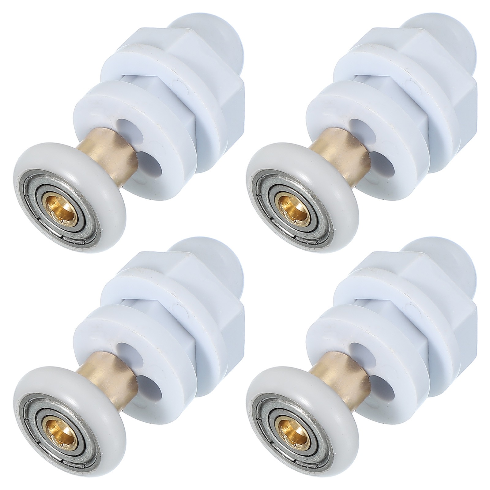 4 Pcs 19mm Shower Door Rollers Copper Rod Pulley Wheels Replacement White