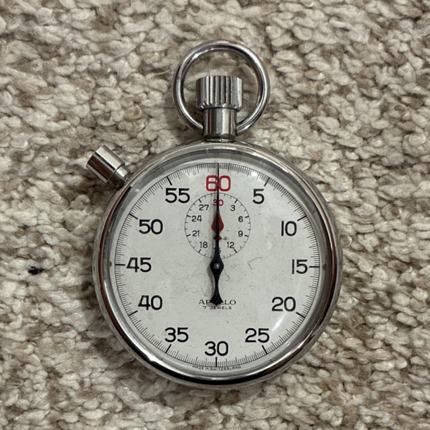 Aristo Apollo 7 Jewels Mechanical Silver Stopwatch