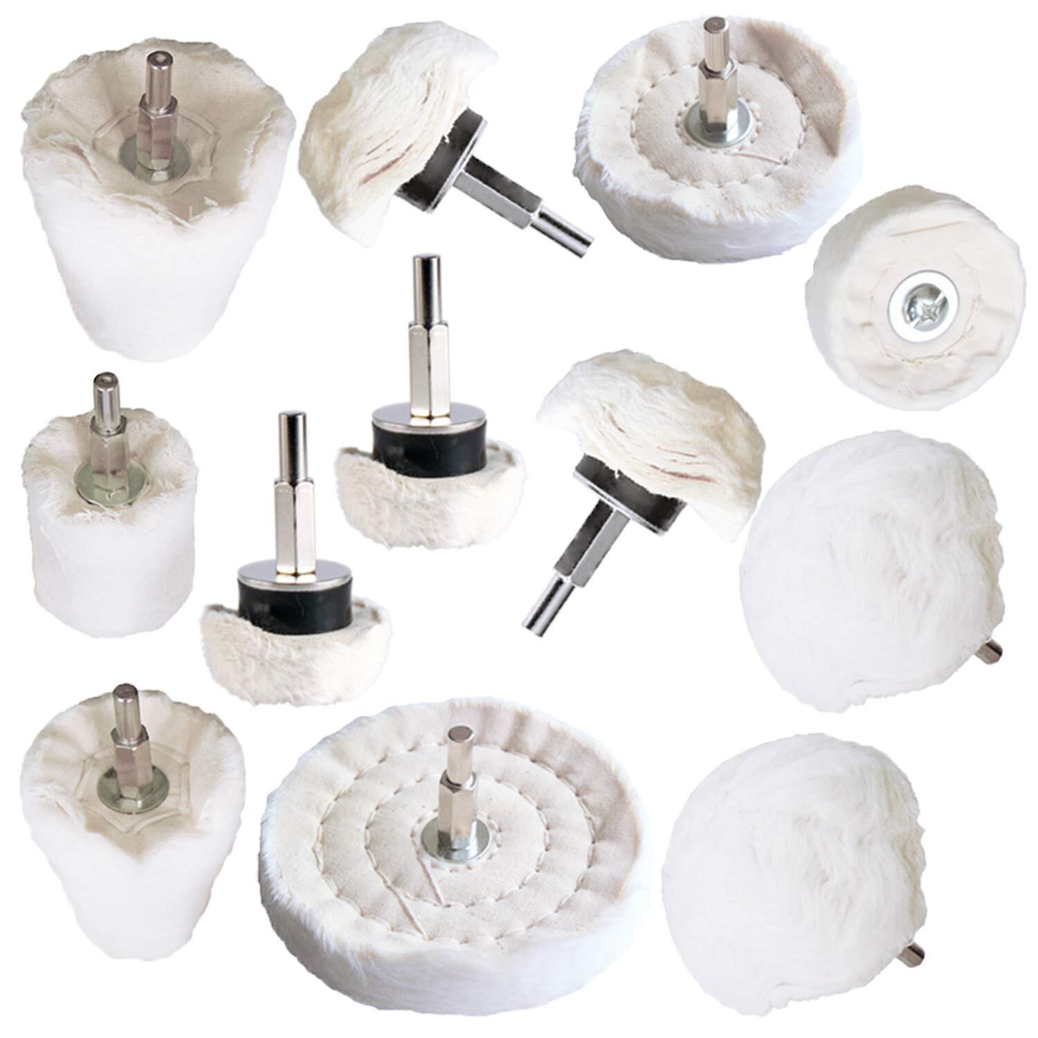 Polishing Pad Buffing Wheel Kit White Flannelette 12 Pack, Buffing Wheel for ...