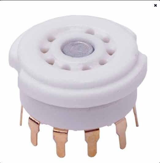 2x Gold PCB Pin Ceramic Tube Sockets - 9 pin