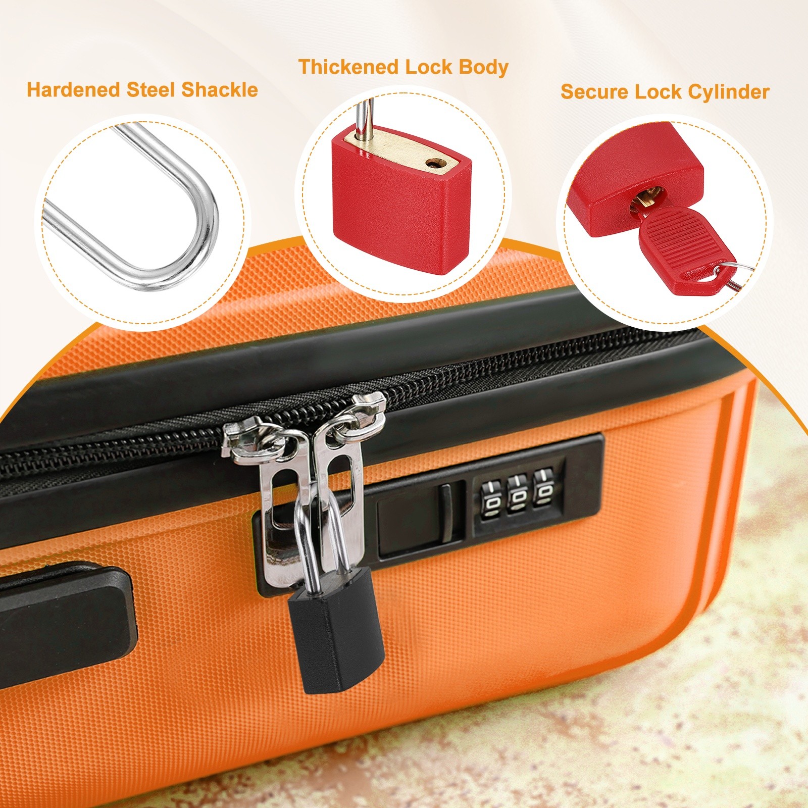 Padlock with Keys Shackle Waterproof Keyed Locks Red