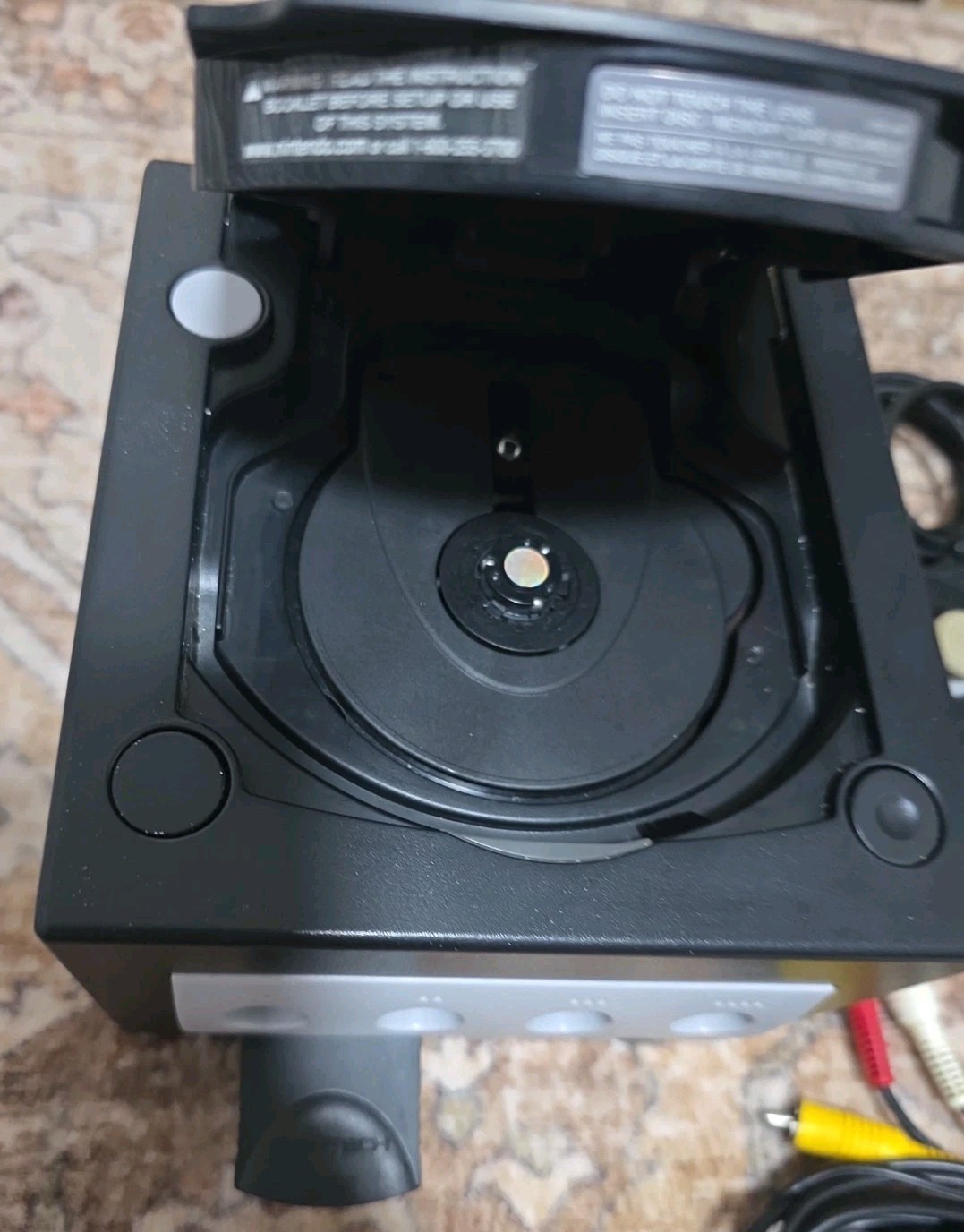Nintendo Gamecube Black with 1 Controller Cables and Memory Card Tested