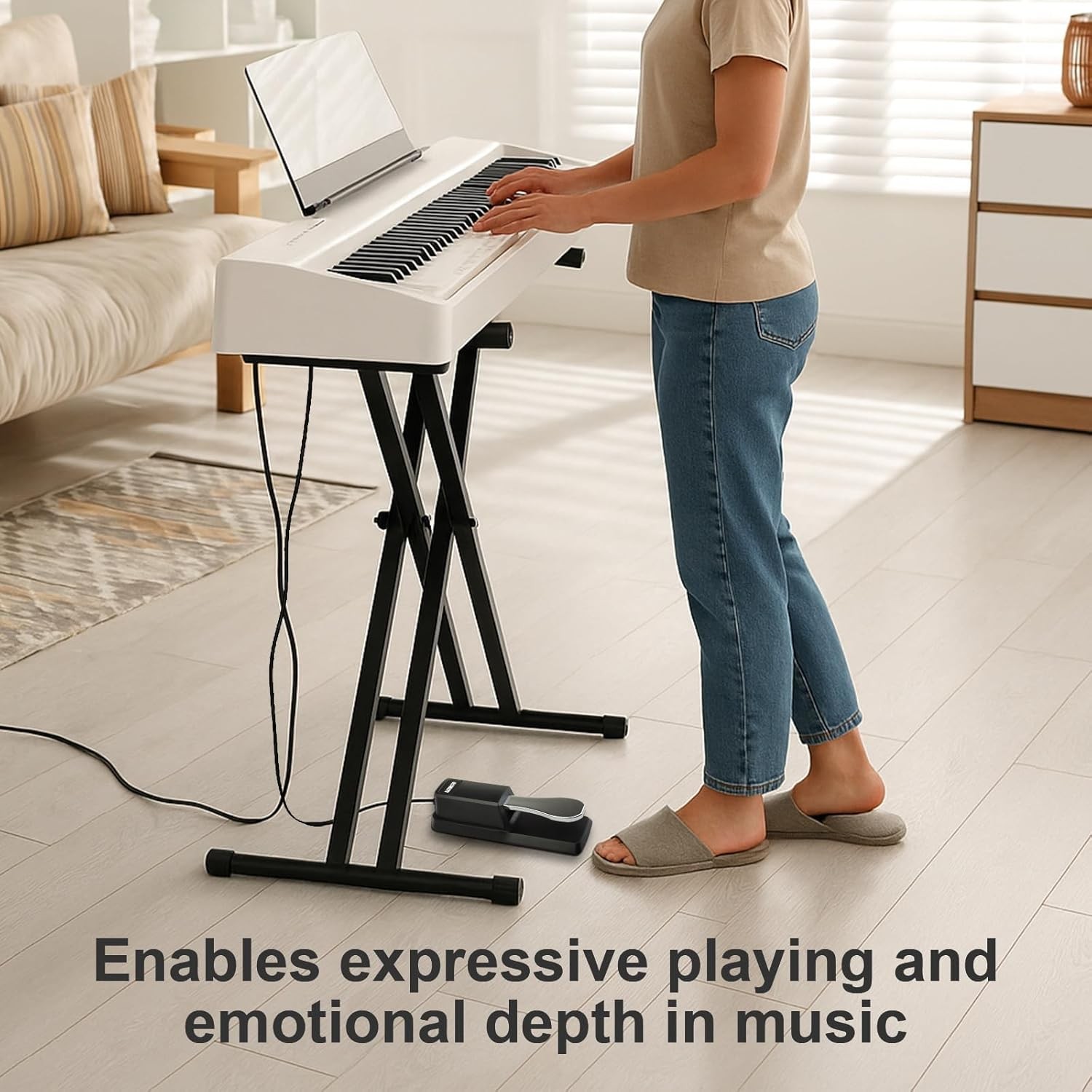 Sustain Pedal for Keyboard Universal, Premium Pedal, Piano for...