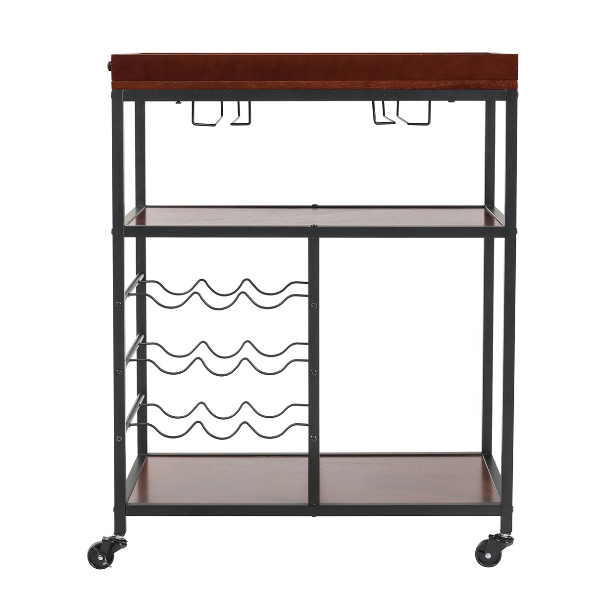 3 Tier Kitchen Trolley Cart Storage Shelf Utility Bar Serving Cart Wine Rack