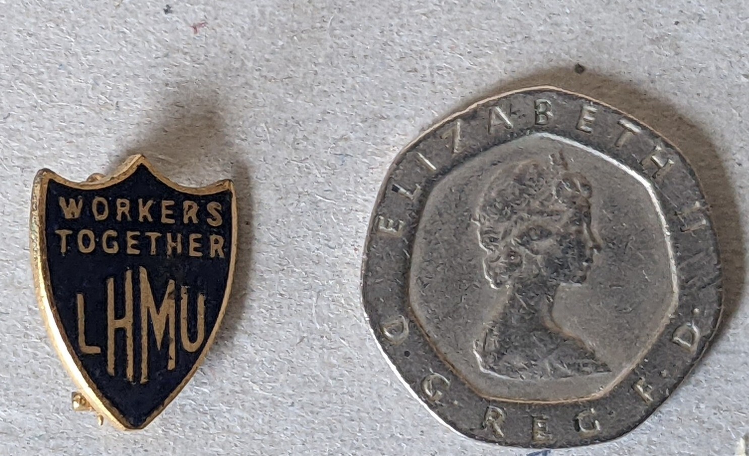 Vintage Enamel Badge Workers Together LHMU Ladies Home Mission Union H.W Miller