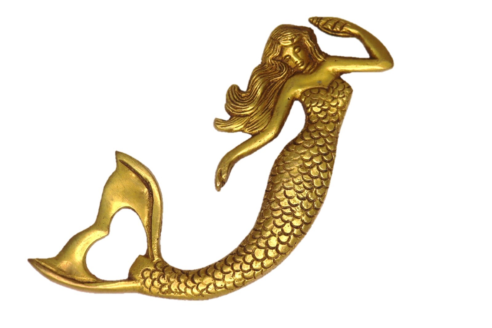 Mermaid Lady Shape Vintage Repro Handmade Solid Brass Handheld Bottle Opener