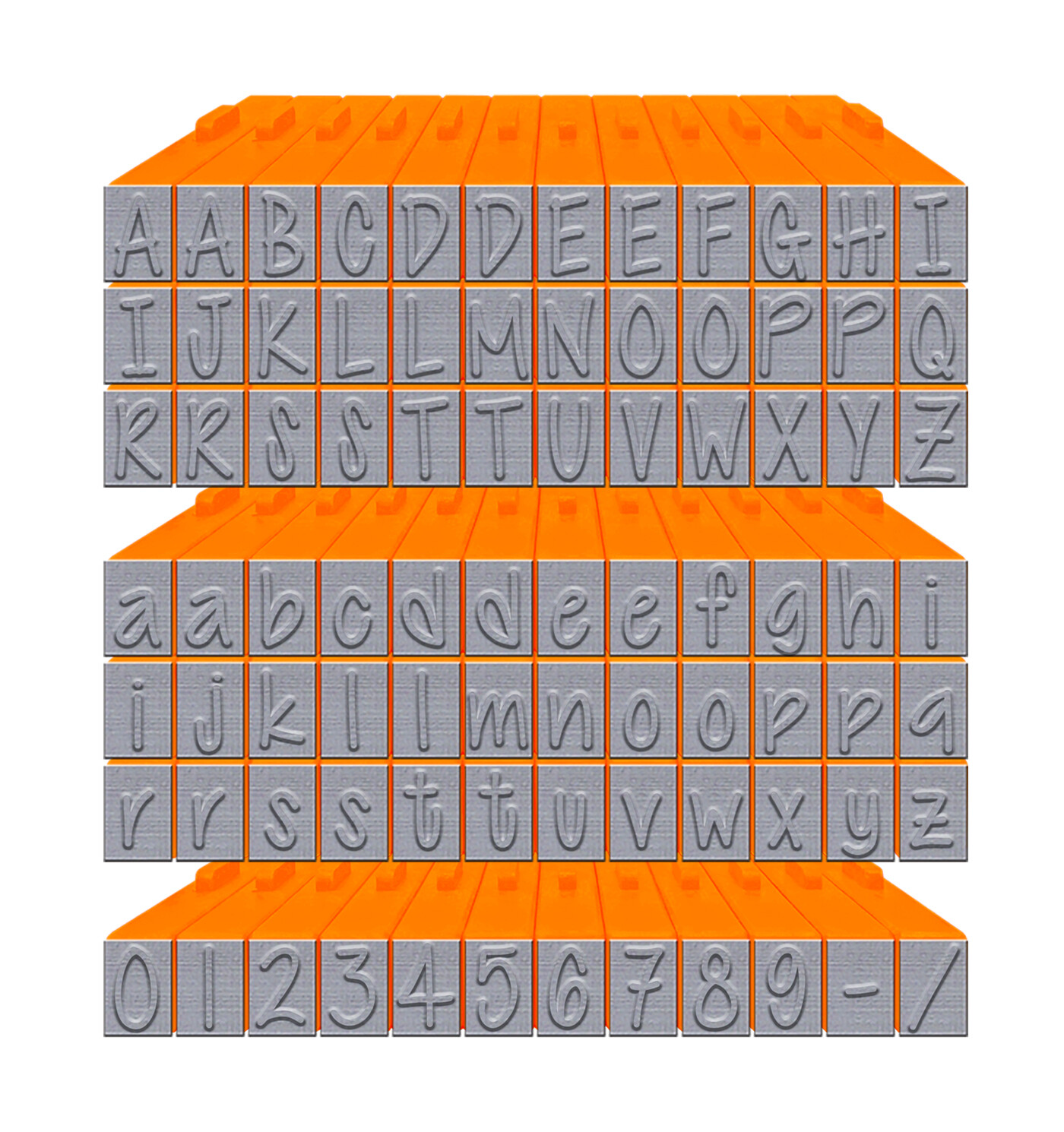 Alphabet - Attachable - Letters Medium 84 Piece Orange Crush PEGZ Bundle