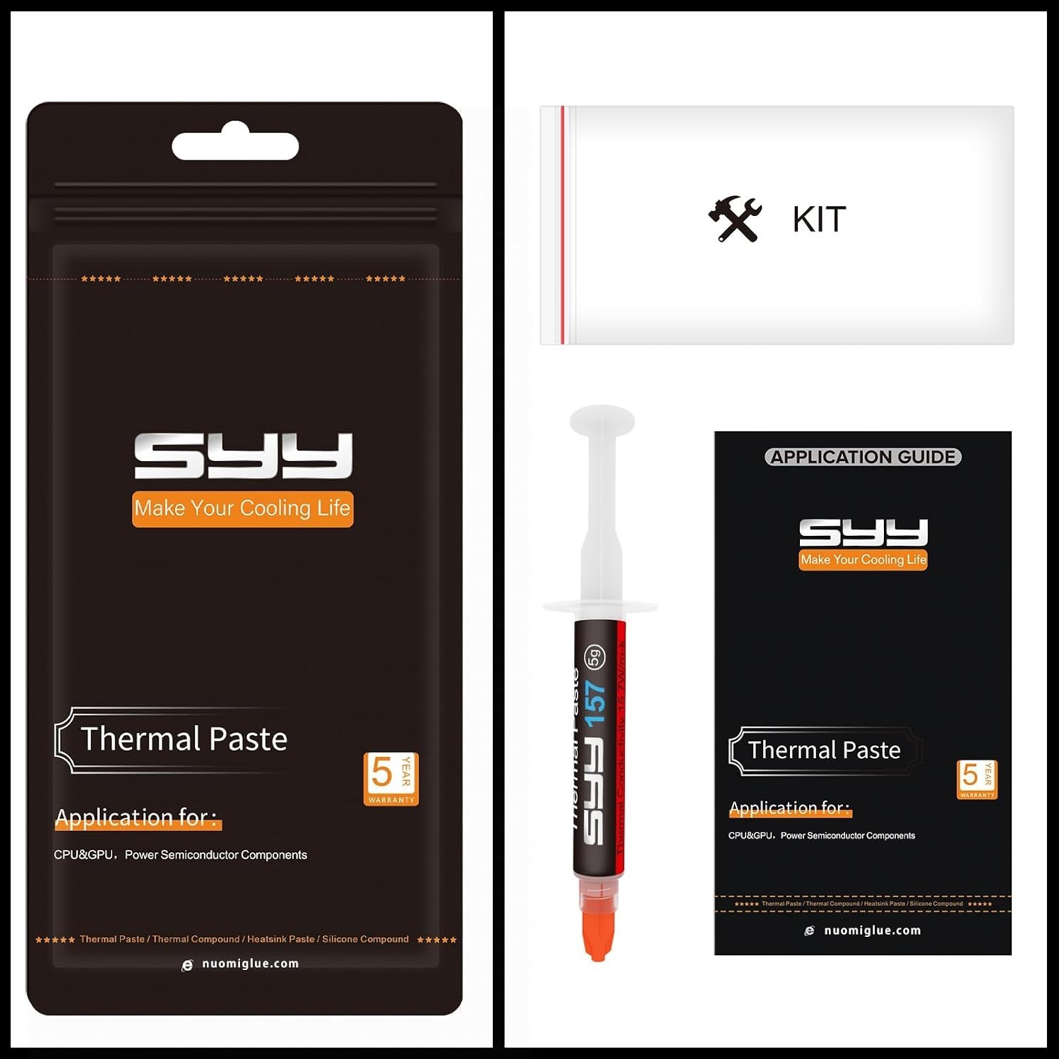 5g High Conductivity Thermal Paste for CPU & GPU - Non-Conductive & Durable