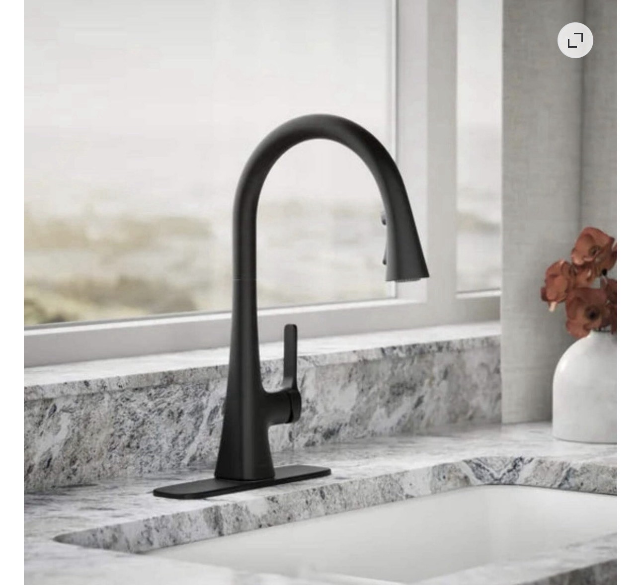 Kohler Guild Pull-down Kitchen Faucet (Model K-R23912-BL-AAK) in Matte Black