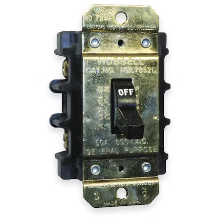 Hubbell Wiring Device-Kellems Hbl7852d Manual Motor Switch, 50 A, 2 P, 1 Phase,