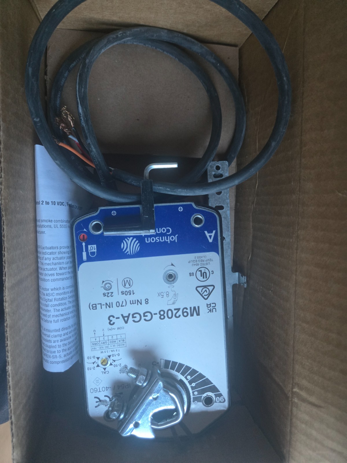 Johnson Controls M9208-GGA-3 Electric Spring Return On/Off Floating Actuator