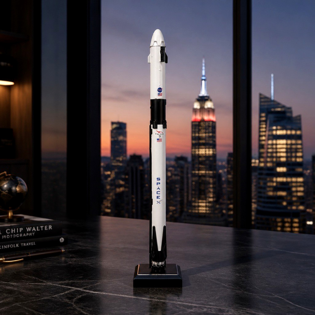 Spacex Dragon + F9 Rocket Desk Top Display Model
