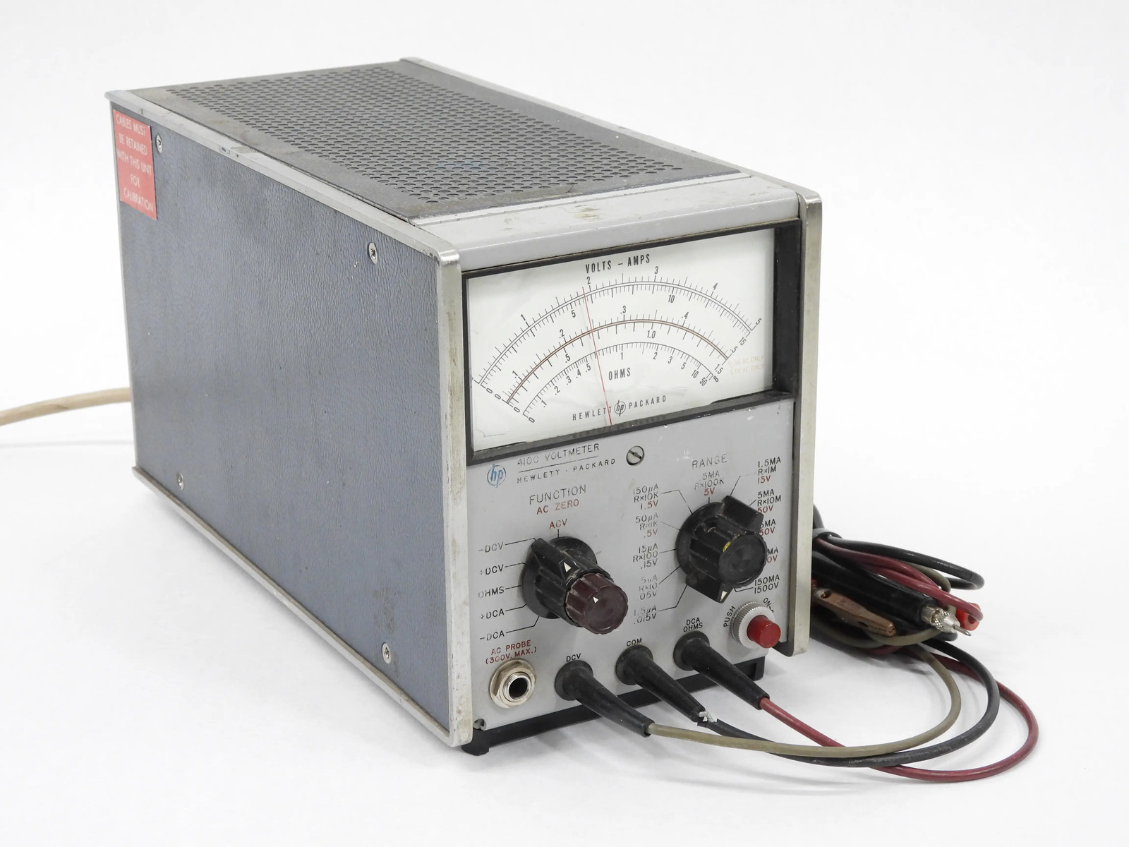 HP 410C Vintage Analog Voltmeter + Oval AC Power Cord (for restoration)