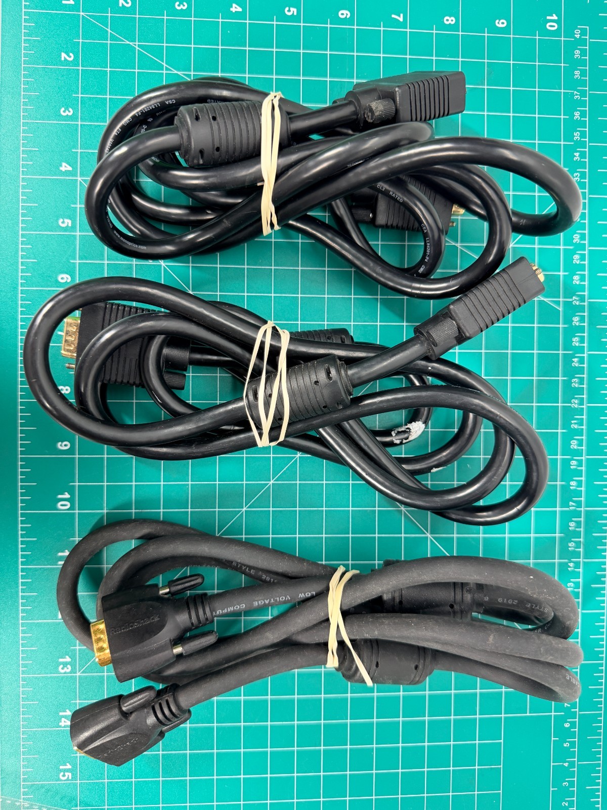 Monoprice Super SVGA Coax High Resolution VGA Monitor Cable Lot Of 3 Low Voltage