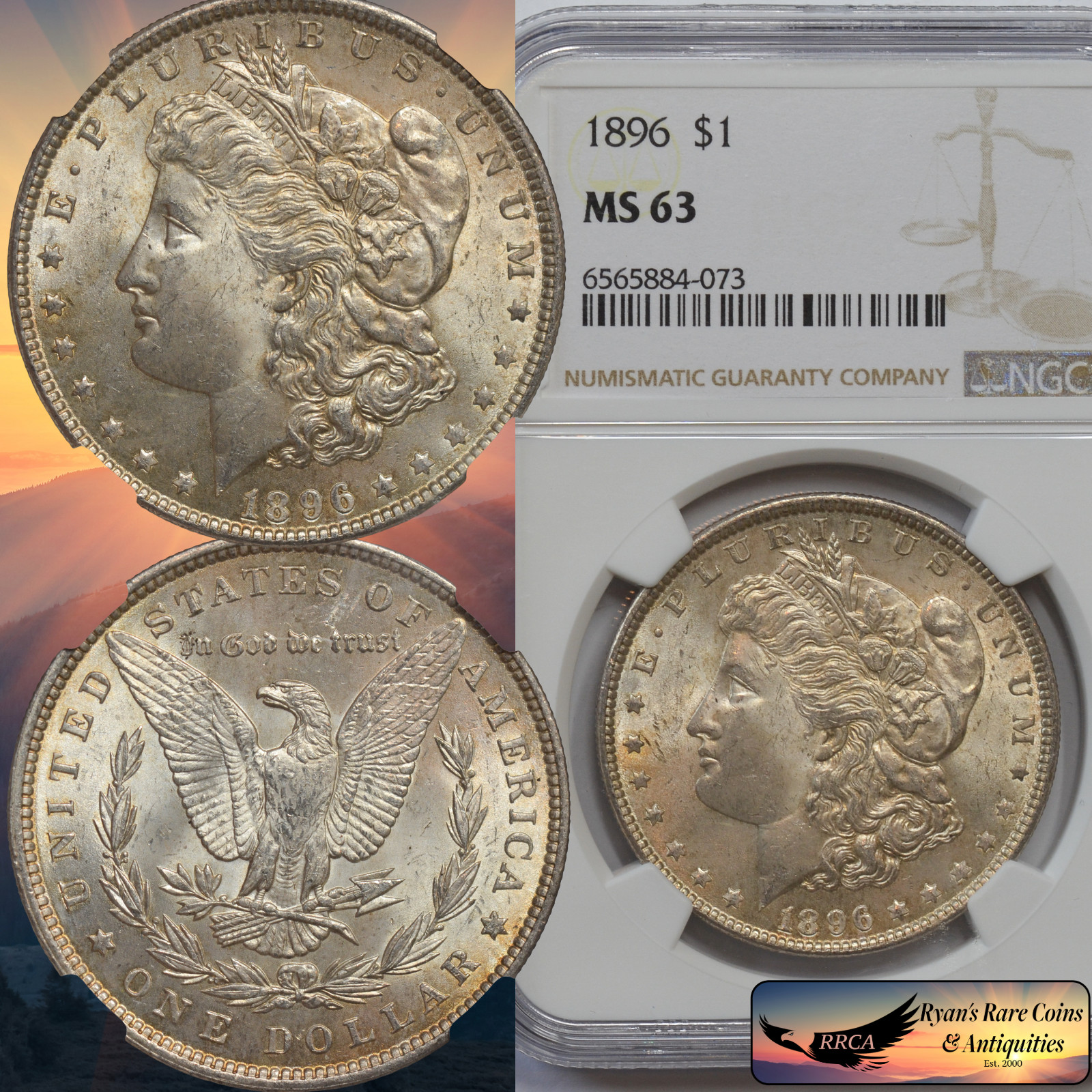 1896 Morgan Silver Dollar, NGC MS63, Brilliant Uncirculated, Nice Strike, C8286