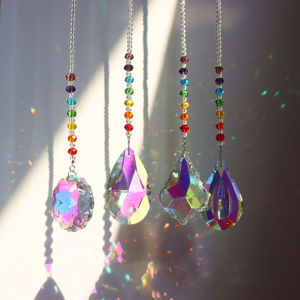 Rainbow Suncatcher Chandelier Lamp Hanging Prism Crystal Pendant Home Ornaments