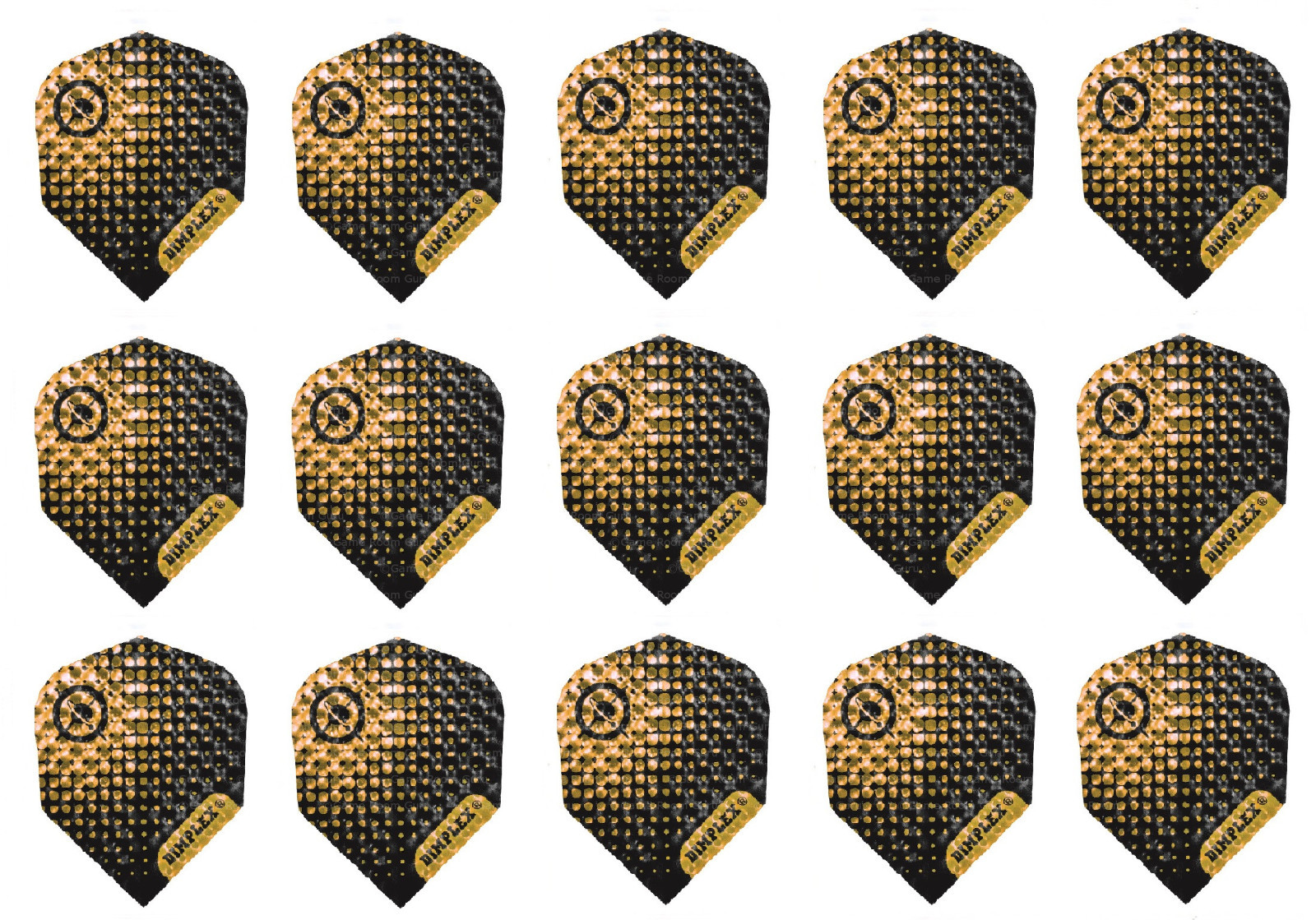 5 Sets Harrows Dimplex Standard Dart Flights - Ships w/ Tracking - Gold Black