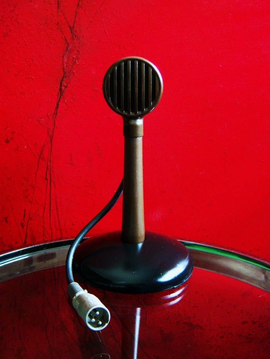 Vintage RARER 1940's Astatic Model R3 crystal microphone w E6G stand Display # 5