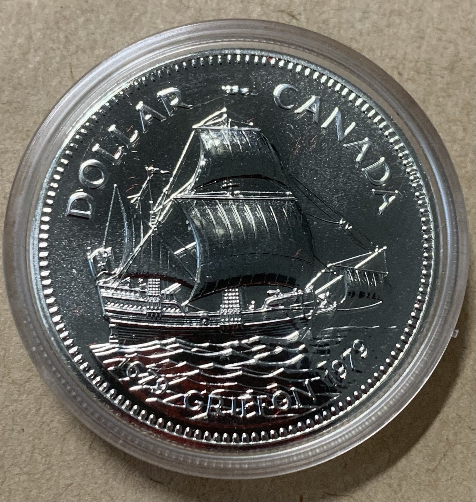 Canada 1979 Silver Dollar, Griffon Tricentennial Specimen, RCM Boxed