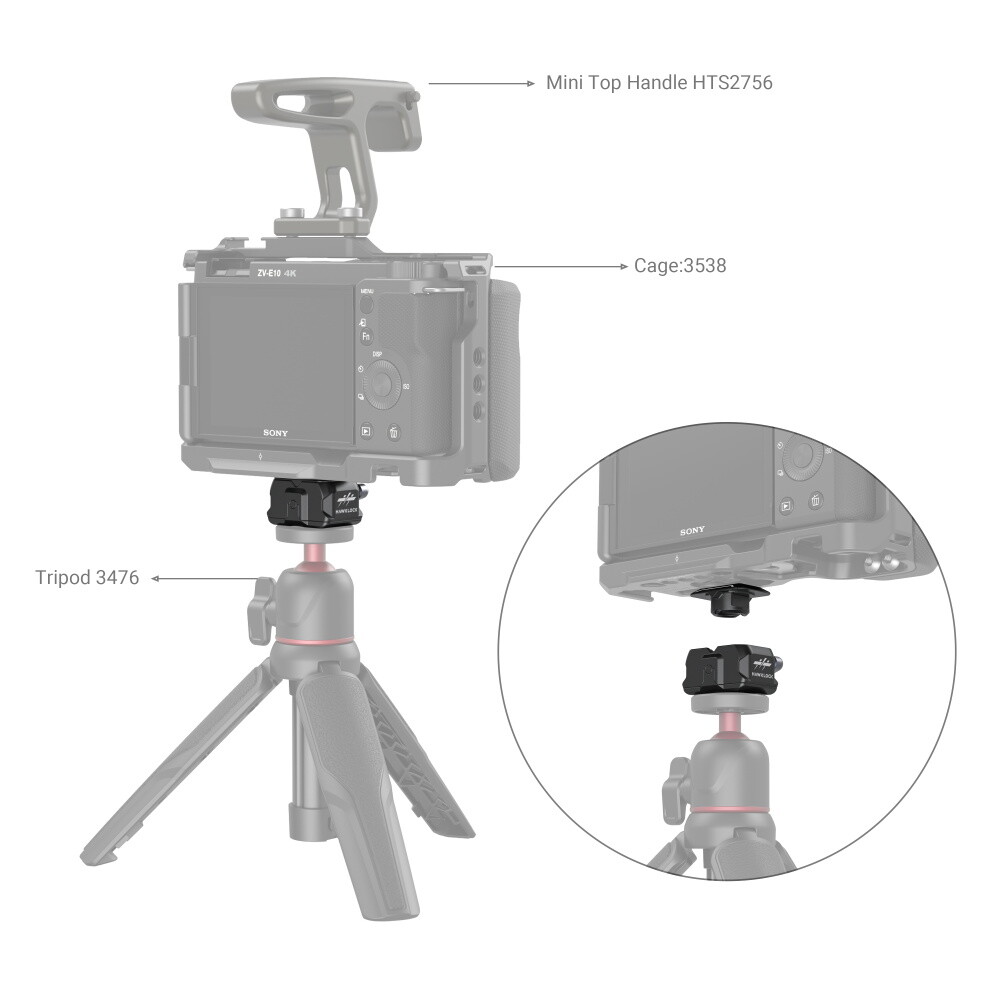 SmallRig Quick Release Plate Drop-in HawkLock Mini Quick Release Camera Mount