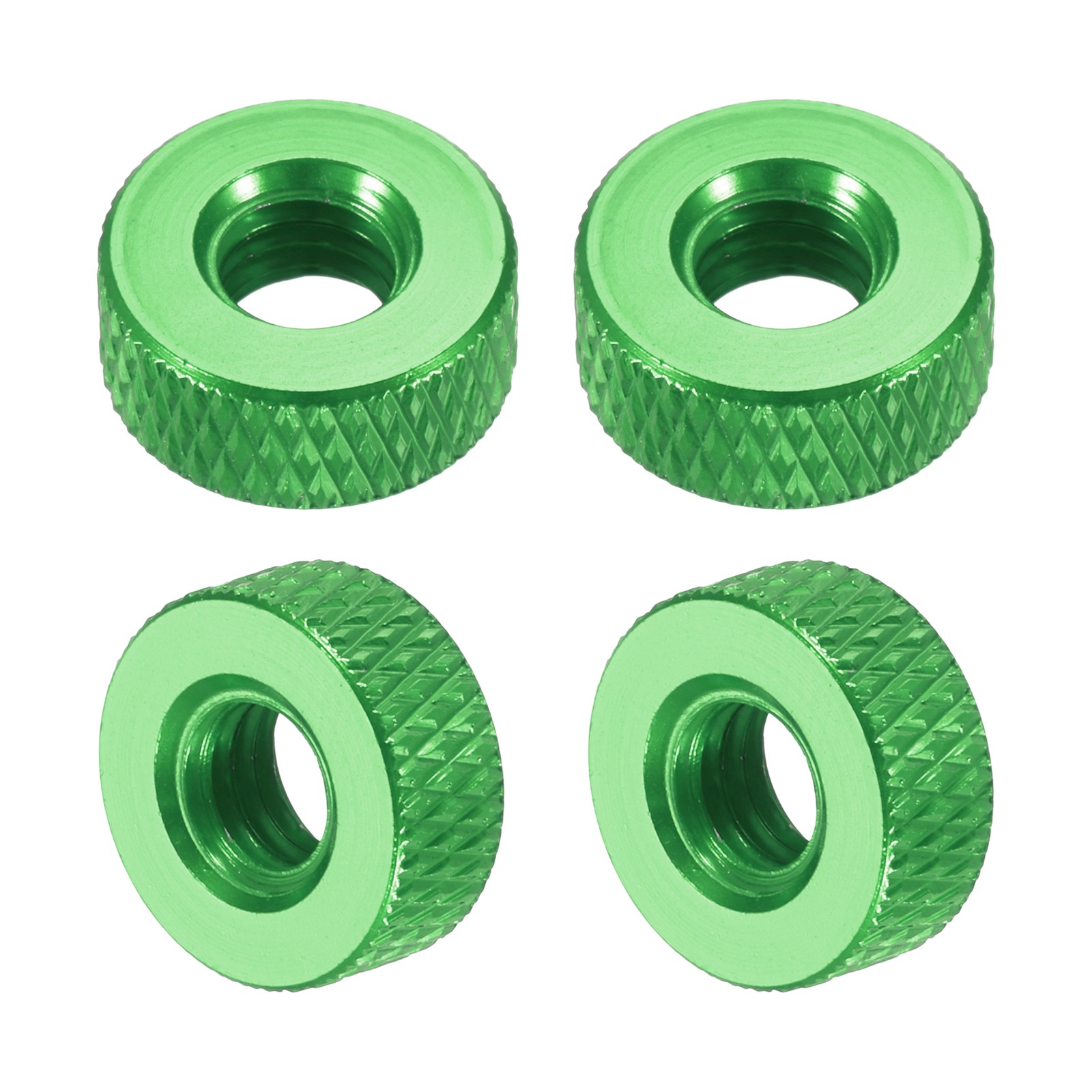 4Pcs M6x12mmx5mm Knurled Thumb Nuts, Green