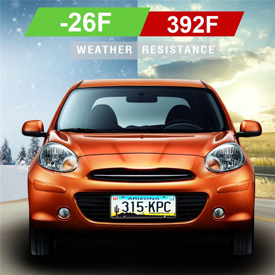 Car License Plate Frame Front Rear Holder Soft Silicone Rubber Black Accessories