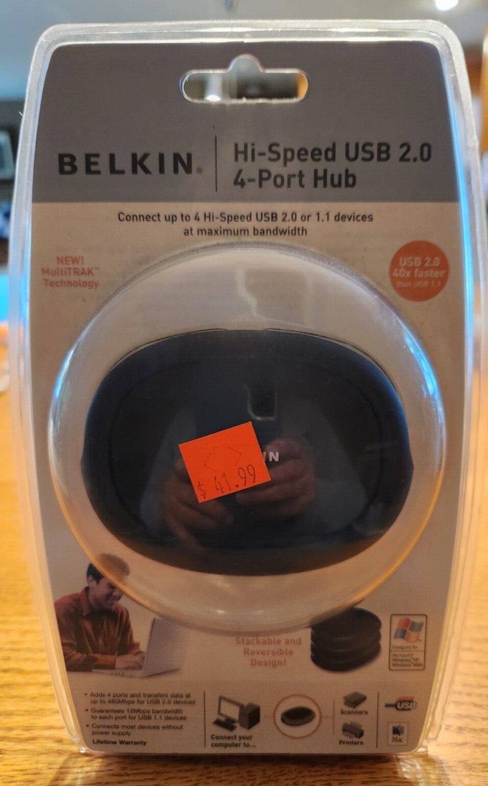 USB 2.04 Port Hub High Speed F5U234V Compatible w/Windows® 98 SE-2000 XP-Belkin