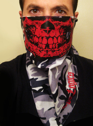 RED SKULL BANDANA URBAN CAMO HALF FACE MASK COD AIRSOFT