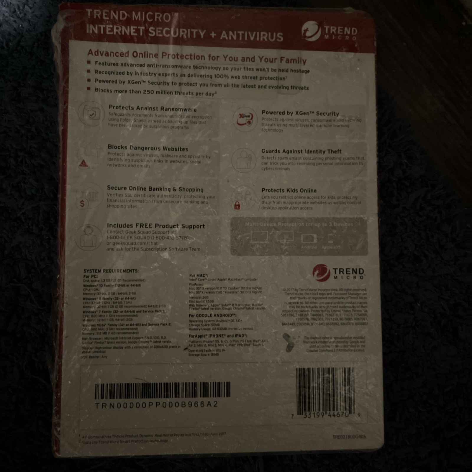 Trend Micro Internet Security + Antivirus 3 Devices Brand New!