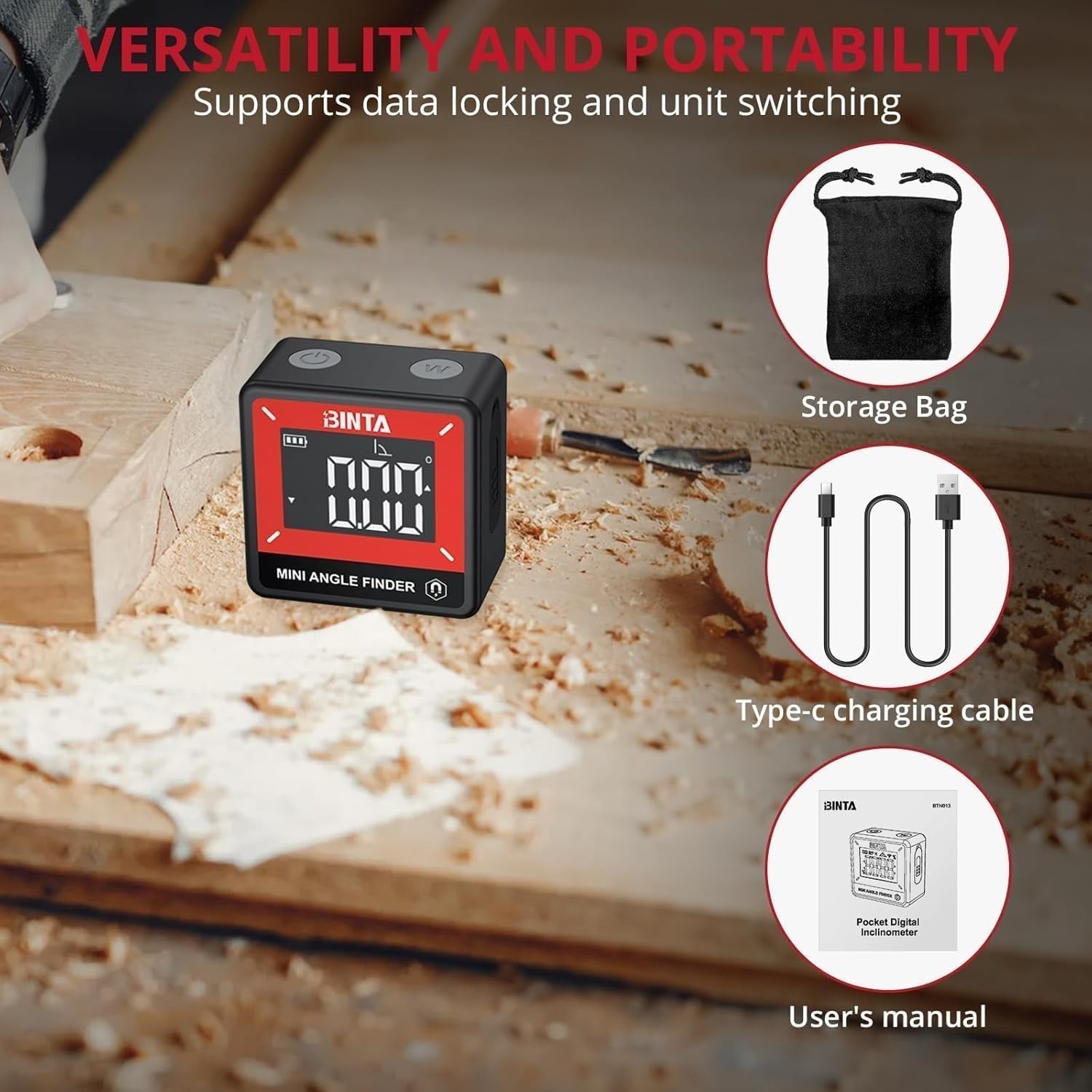 High-Precision Waterproof Angle Measuring Tool - Ideal for DIY & Construction