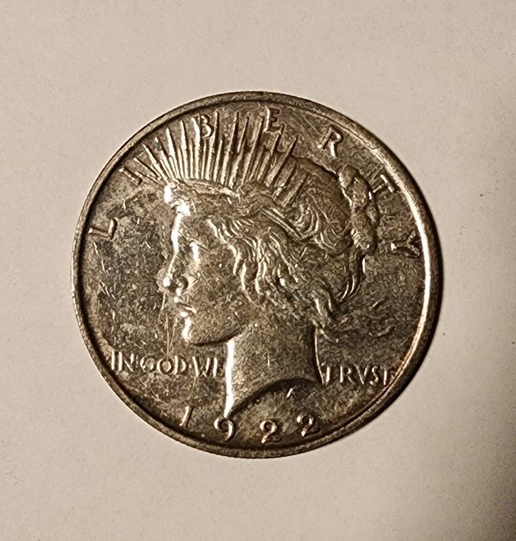 1922 US Peace Silver Dollar VG 8 Free Shipping!!