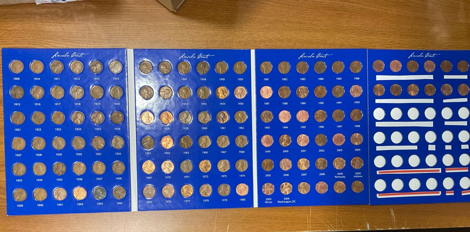 1909 - 2025 Lincoln Cent Set; Wheat & Mem.; Mixed PDS; ONE-A-YEAR Circ. Set