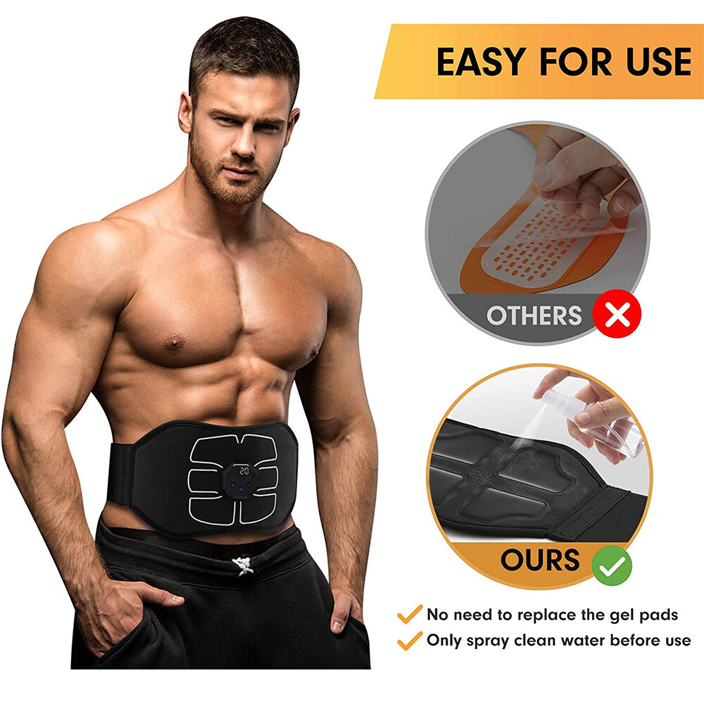 10 Modes EMS Abdominal ABS Muscle Stimulater Training Toner Workout Fitness Belt