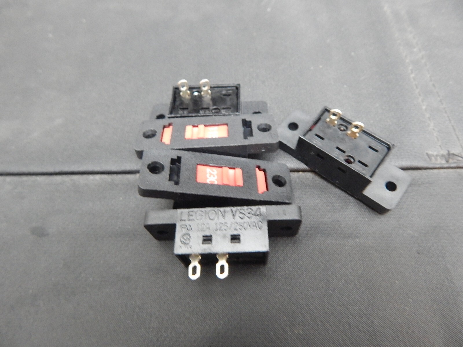 LEGION VS34H11AR 115V/230V 10AMP POWER SELECT SLIDE SWITCH SPST - LOT OF 5