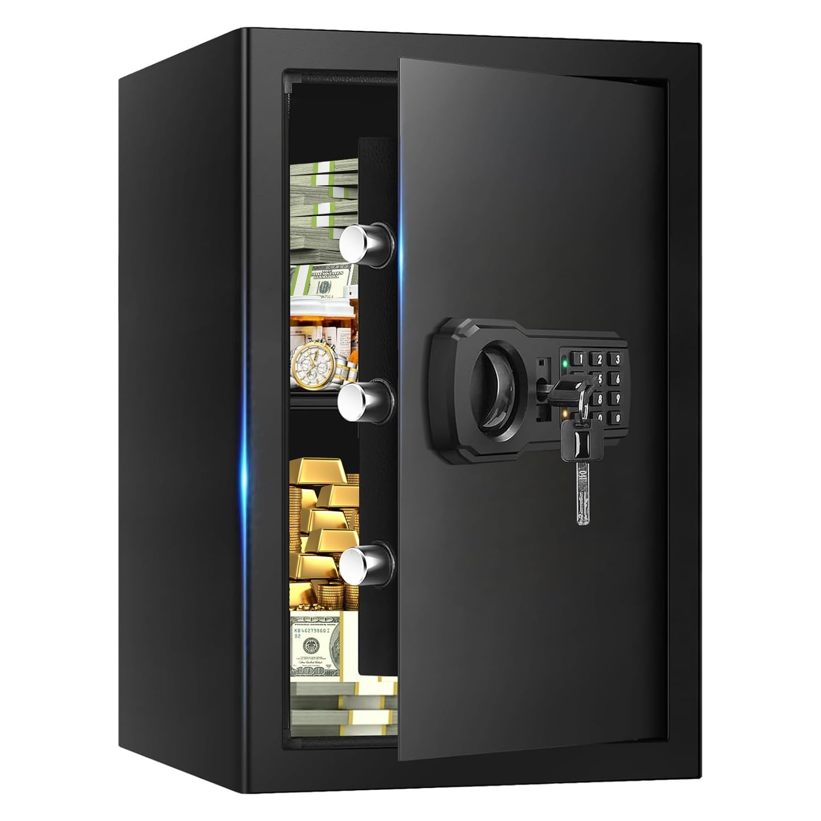 3.4 Cub Large Fire Water Proof Safe for Home, Digital Safe Box Fireproof Waterpr