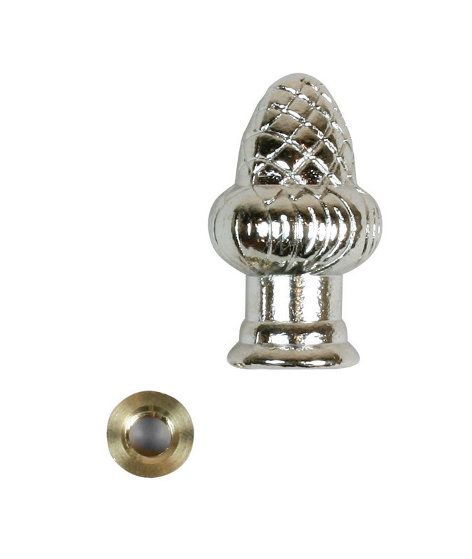 Jandorf 60105 Nickel Finish Decorative Flair Lamp Acorn Finial 1-1/2 L in.