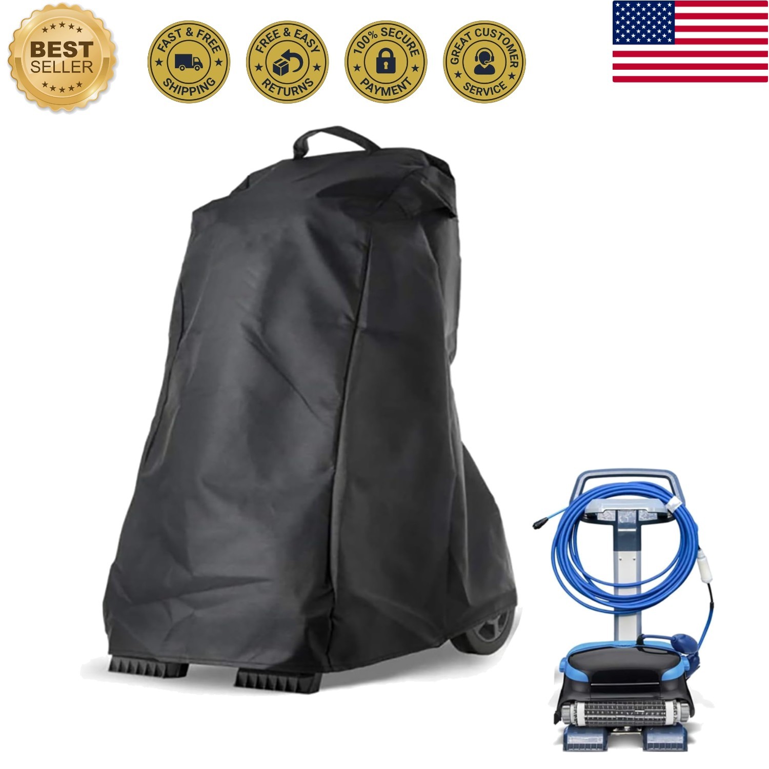 420D Pool Cleaner Cover for Robotic Pool Vacuum for WYBOT C1 Dock Version 202...