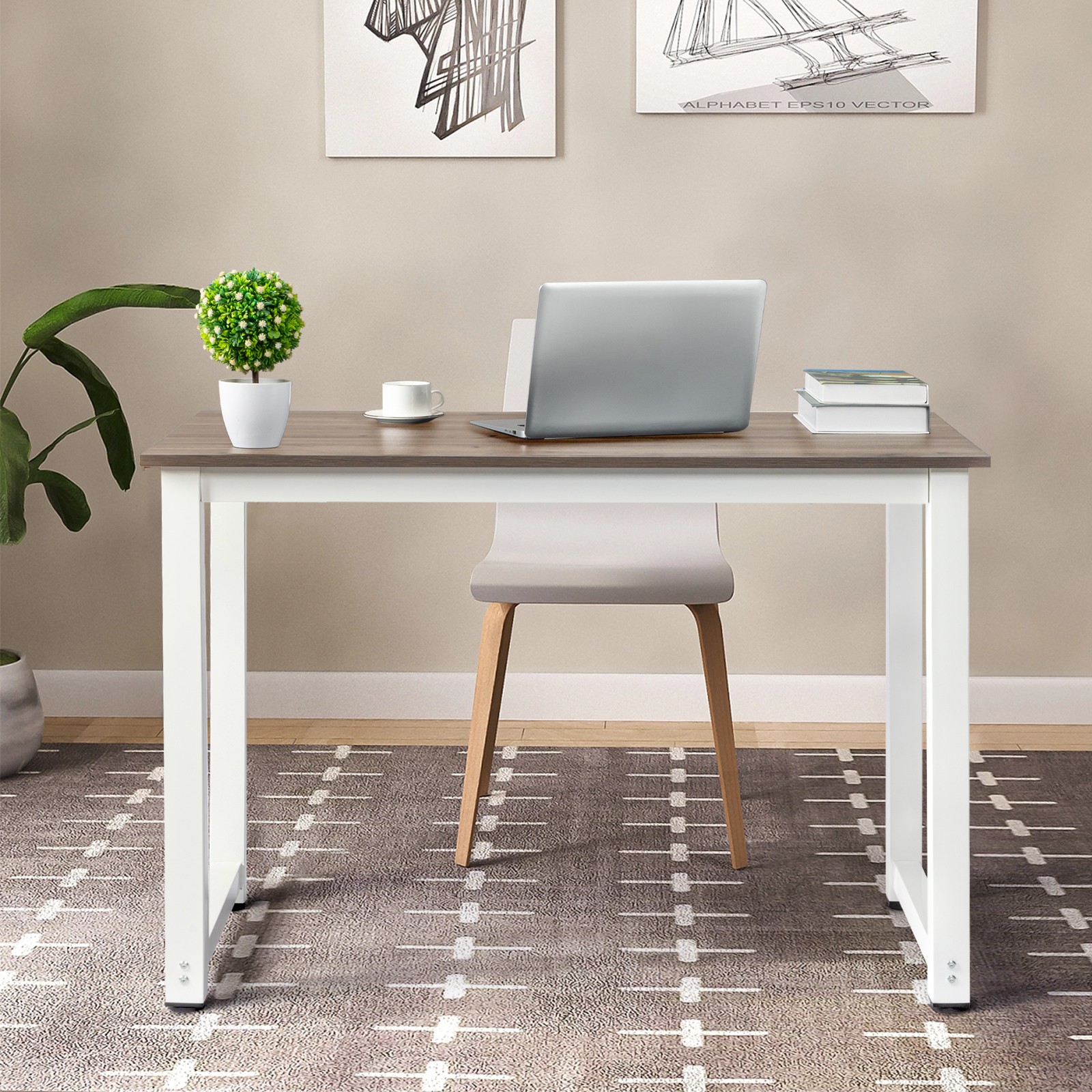 110cm Decent High Strength Wooden Computer Desk Gray