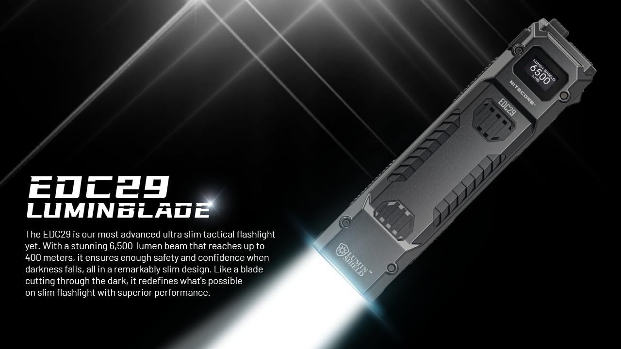 Nitecore EDC29 6500 Lumen USB Rechargeable Flat Slim Body LED Flashlight